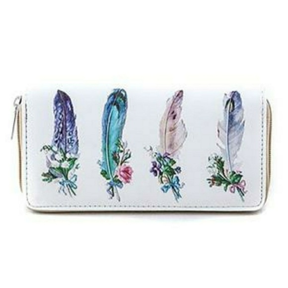 Handbags - Floral feather zip around wallet